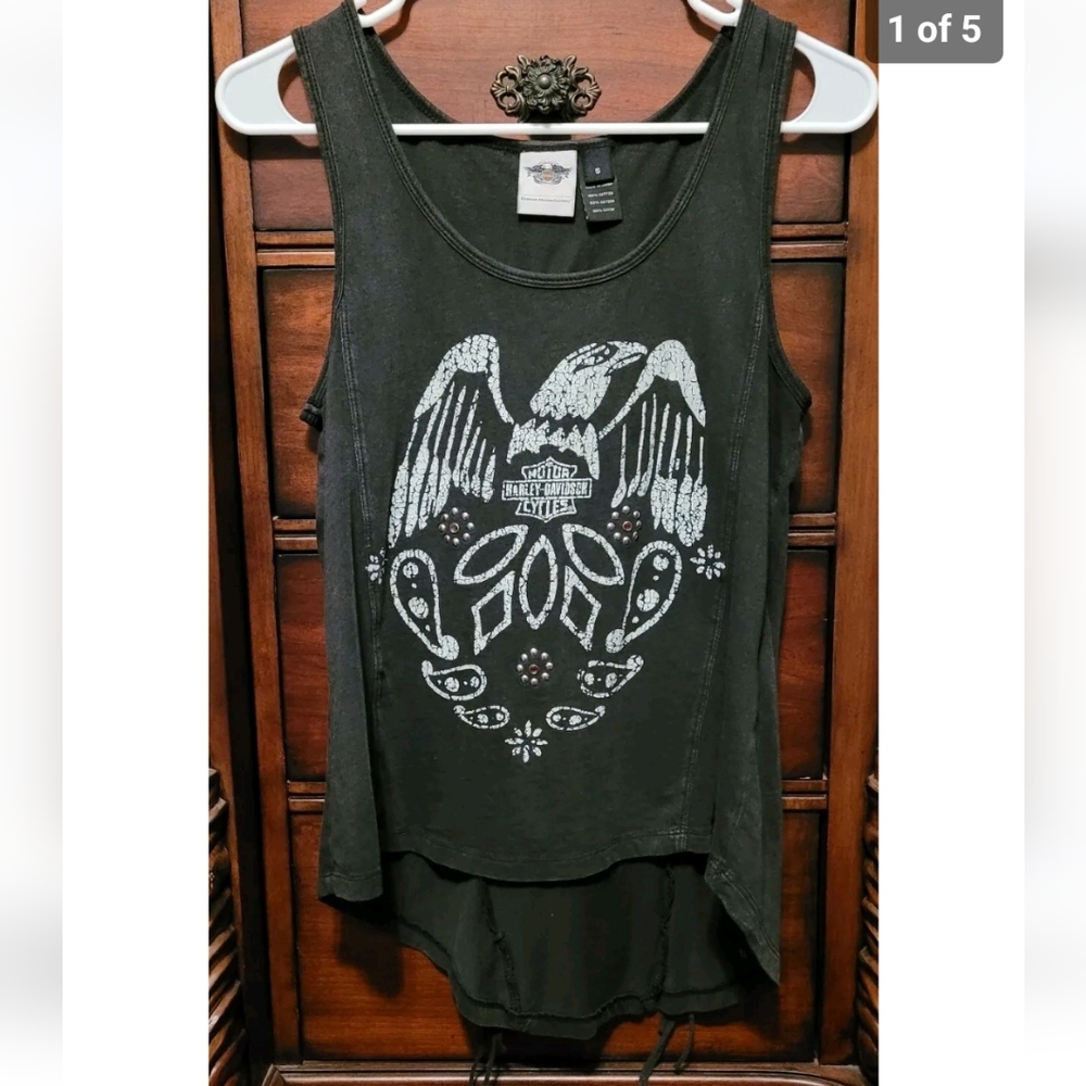 Harley Davidson Fringe Embellished Tank Small